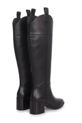 Canna Black Calf Leather Knee-High Riding Boots – 6.5cm Block Heel