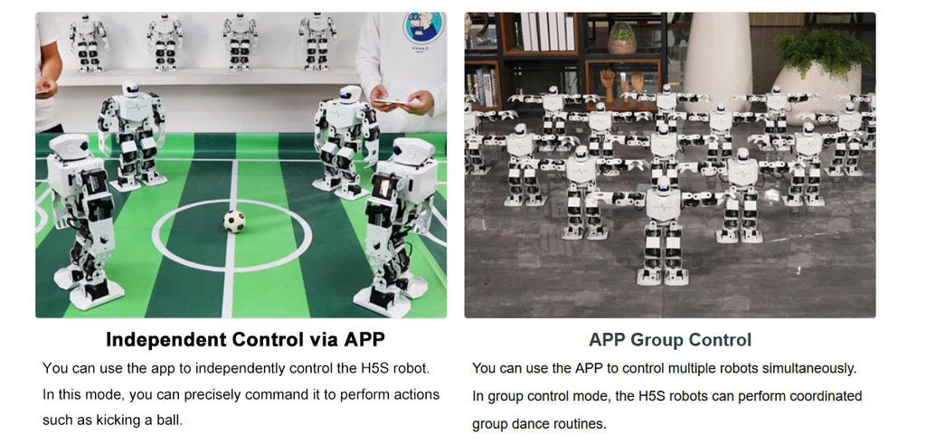 Hiwonder H5S 16DOF Humanoid Robot Singing & Dancing, Educational Programmable Bionic Robot Assembled