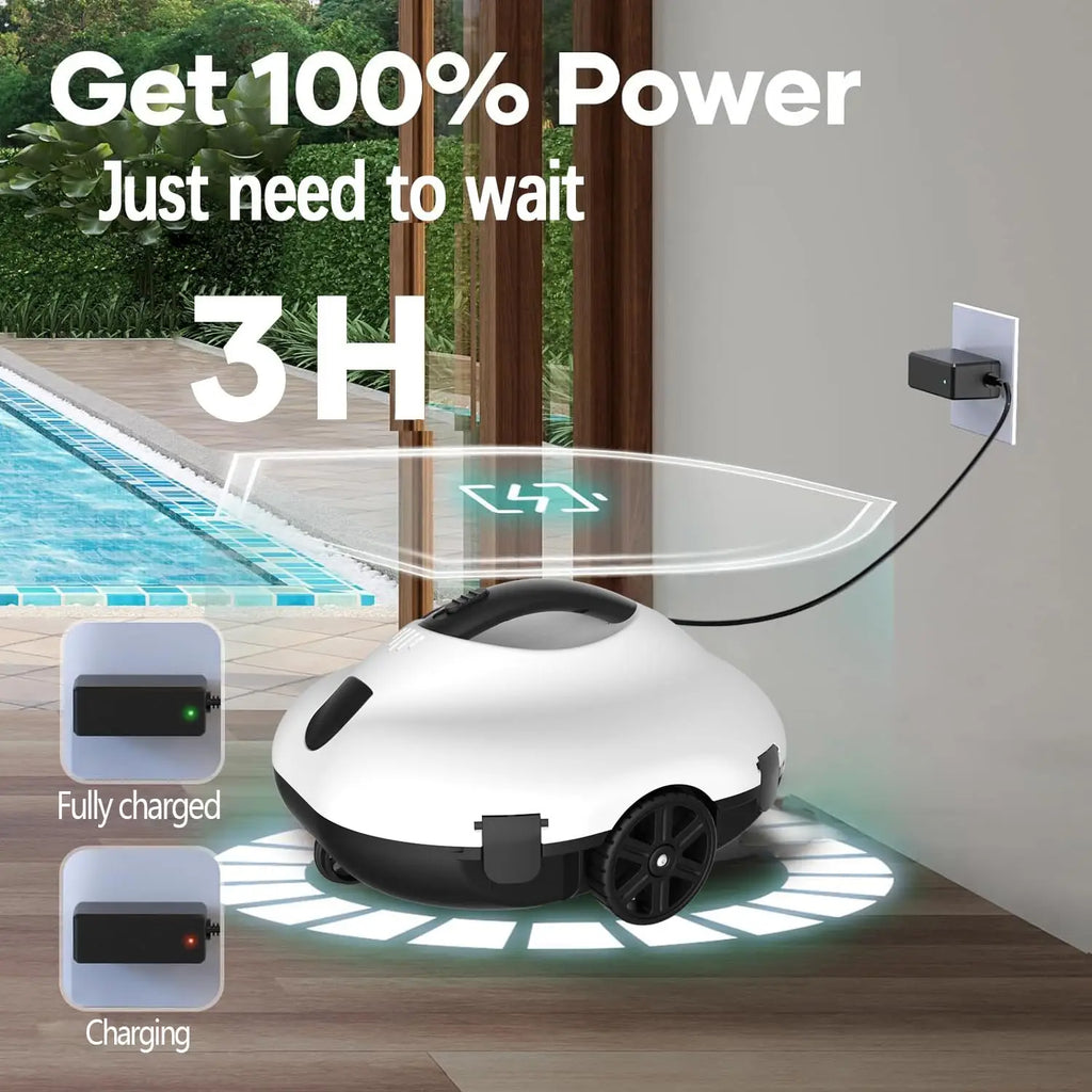 Blossom PC2322 Cordless Pool Robot Cleaner, 5000mAh Battery 120-130Min Runtime Smart Self-Parking Automatic Swimming Pool Vacuum