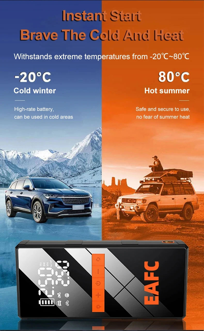 EAFC 150PSI Air Pump Car Battery Emergency Boosters 5000A Car Jump Starter Power Bank Portable Starting Device Car Starter