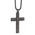 Fashion Bible Jesus Cross Pendant Necklace Hip Hop Men Stainless Steel Pendant Necklace for Women Retro Religious Prayer Jewelry