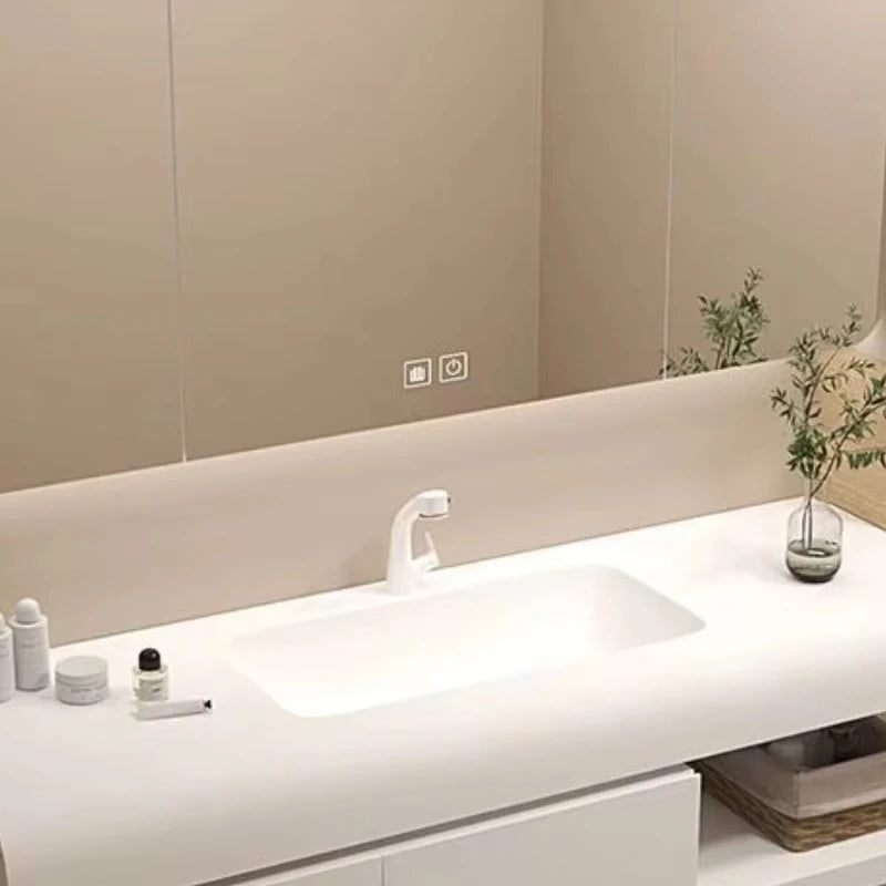Bathroom Furniture Floating Basin Bathroom Cabinet Wall Light Modern Sink Cabinet Storage Mirror Armario De Banheiro Home