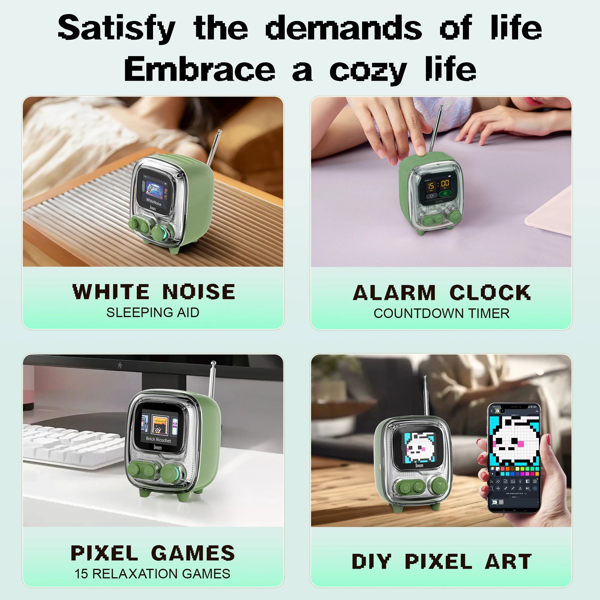 Divoom T-tiivoo-2 Mini Retro White Noise Bluetooth Speaker Portable Vintage Sleep Aid Bluetooth Speaker high quality Subwoofer