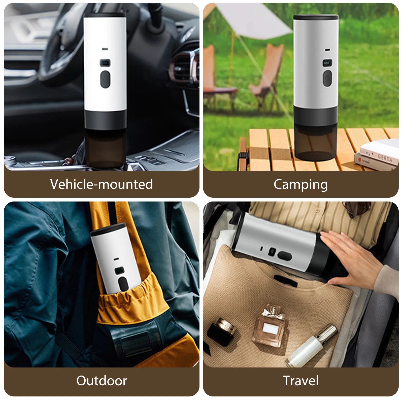 Cafetière électrique portable à capsules 3 en 1, machine à expresso sans fil, chauffe-eau à pompe, cafetière de voyage et de voiture
