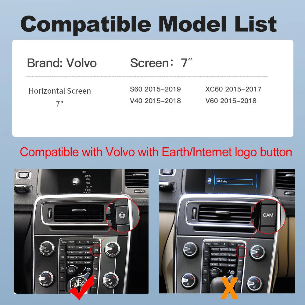 Wireless Carplay for Volvo XC60 S60 V40 V60  XC90 S90 Module Car Accessories Android Auto Airplay Mirror Link