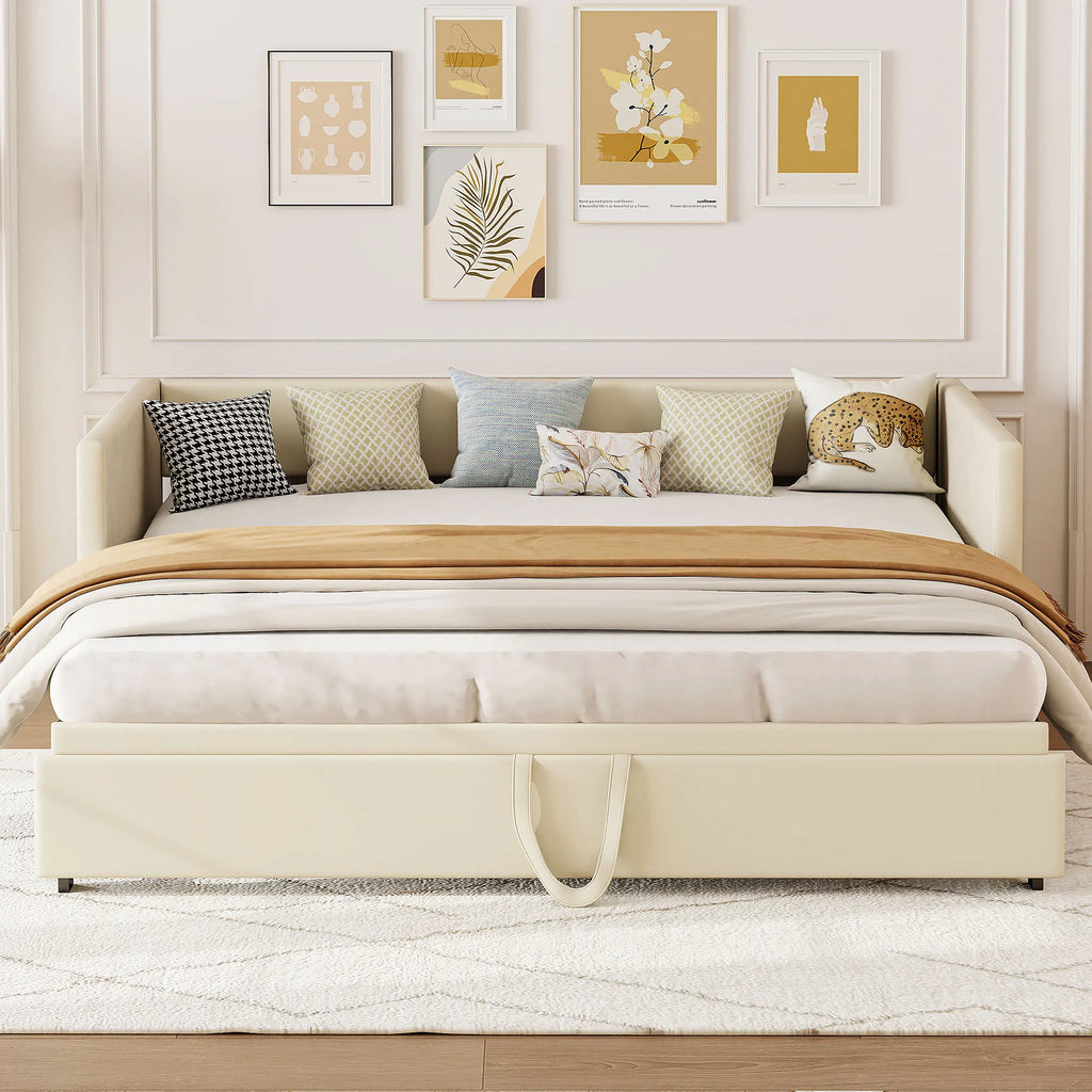 Rosahqnda Folding Sofa, 90/180*200 cm, pull-out sofa, sofa, upholstered bed, with slatted, multi-function bed, velvet fabric