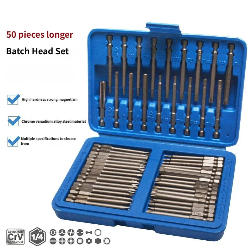 36/50Pcs Extra Long Screw Driver Bit Set with control Torx Star Hex Spline Bit Set Set Screw Driver Bit Screw