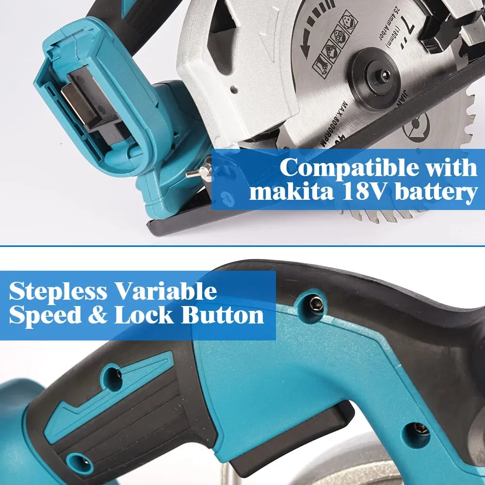 5Inch Brushless Cordless Circular Saw | Handheld Woodworking Cutting Tool For Makita 18V Battery