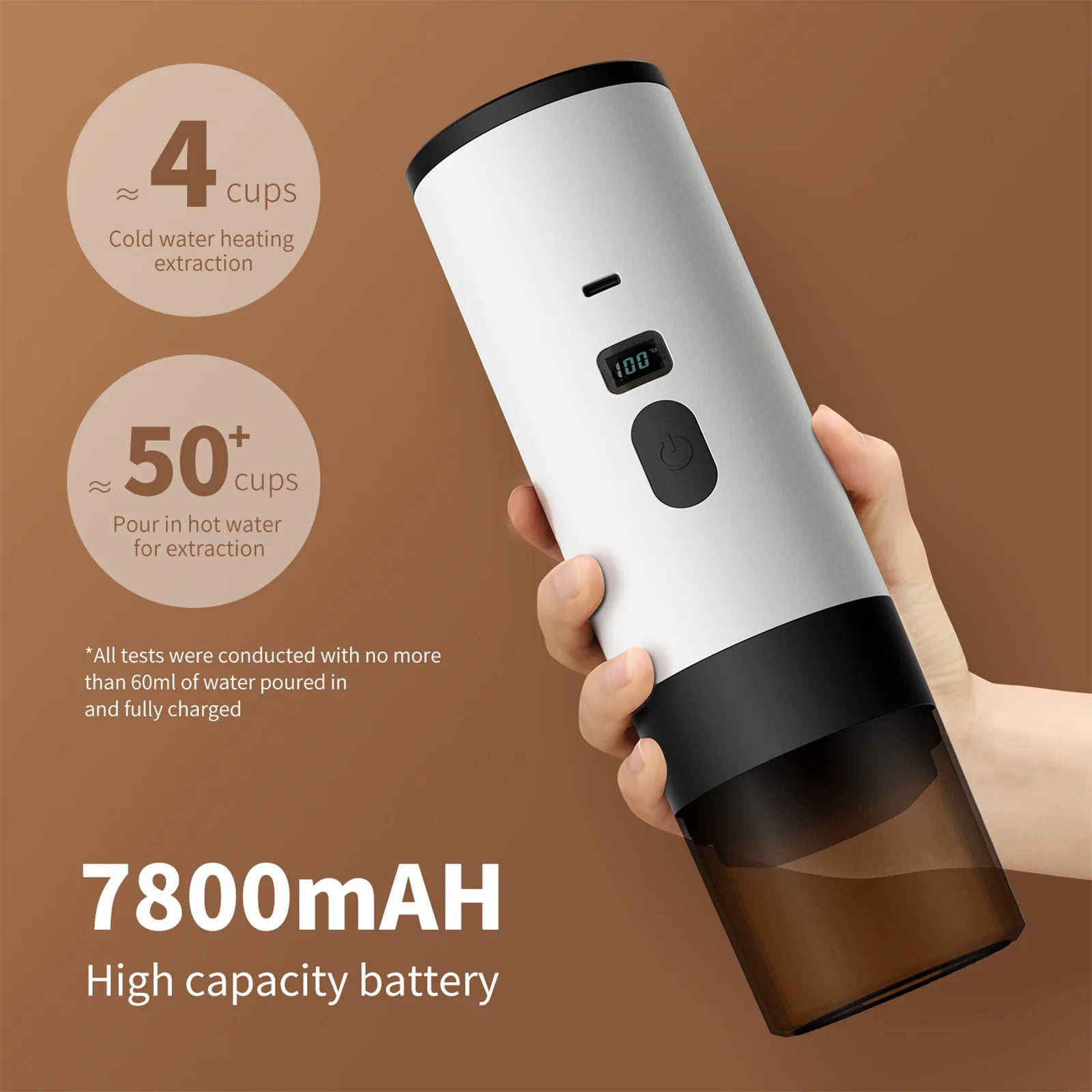 Cafetière électrique portable à capsules 3 en 1, machine à expresso sans fil, chauffe-eau à pompe, cafetière de voyage et de voiture