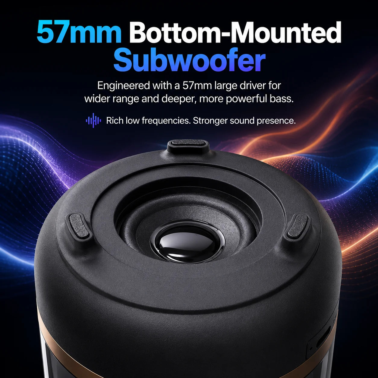 Barre de son sans fil portable 2026 Bluetooth 5.0, haut-parleur TWS home cinéma, caisson de basses acoustique Hi-Fi avec lampe respirante pour Android et iOS