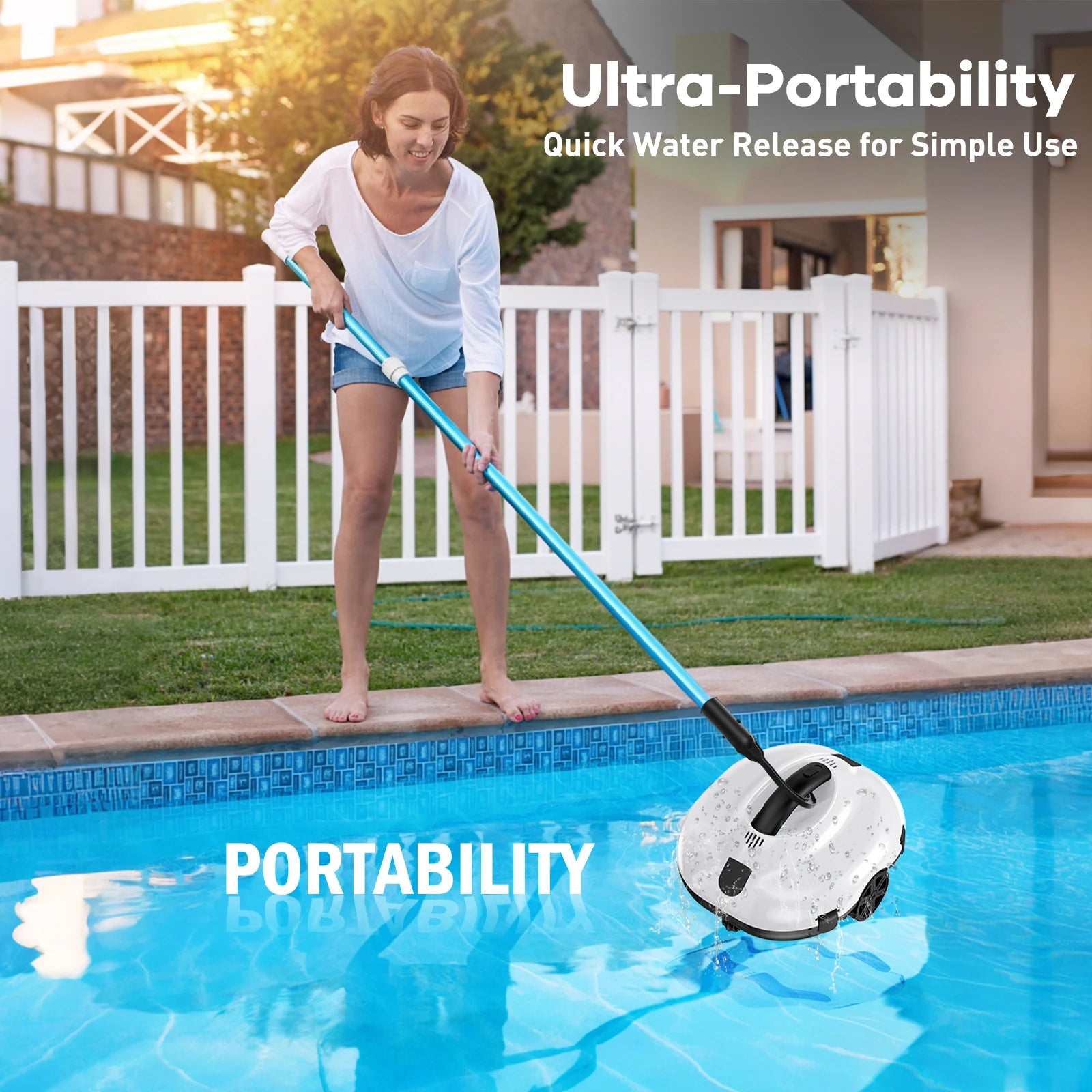 Blossom PC2322 Cordless Pool Robot Cleaner, 5000mAh Battery 120-130Min Runtime Smart Self-Parking Automatic Swimming Pool Vacuum