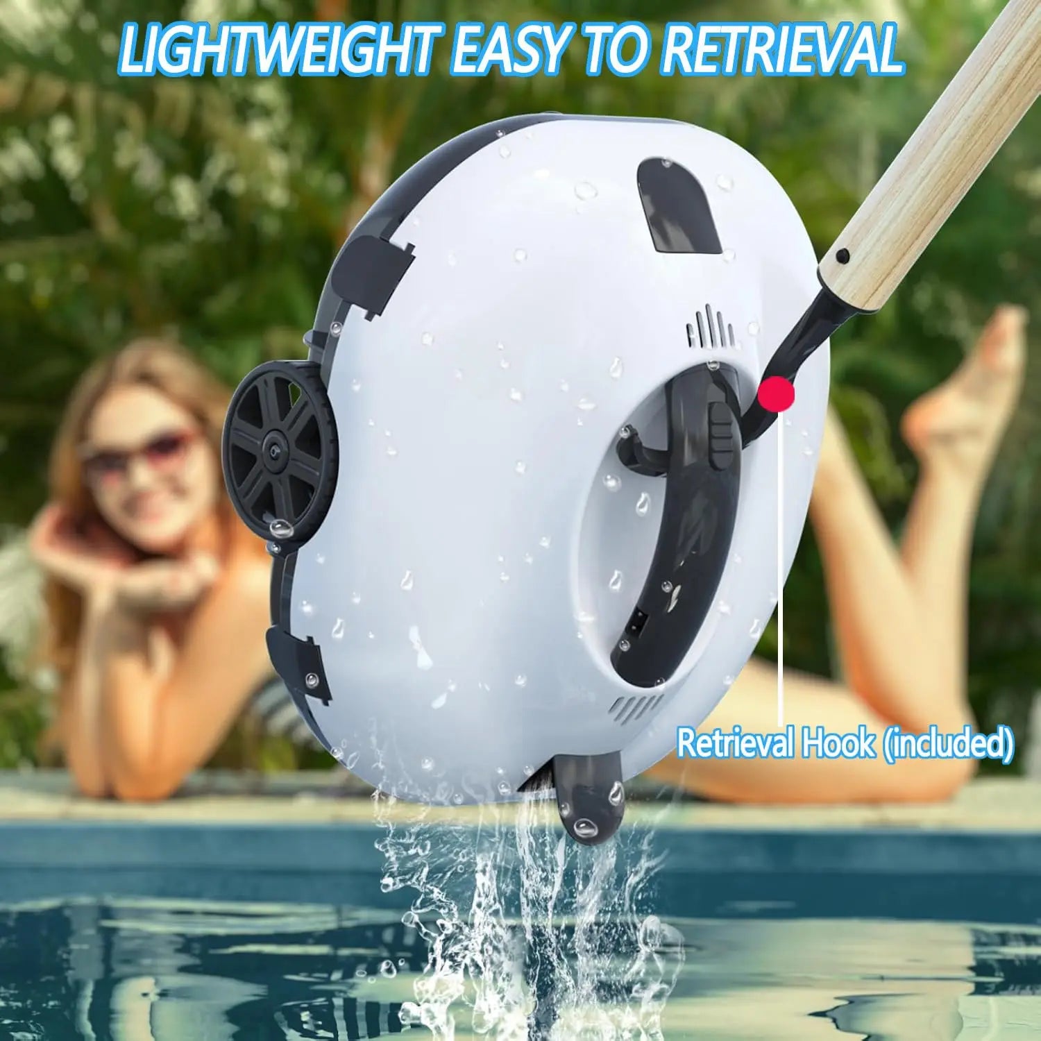 Blossom PC2322 Cordless Pool Robot Cleaner, 5000mAh Battery 120-130Min Runtime Smart Self-Parking Automatic Swimming Pool Vacuum