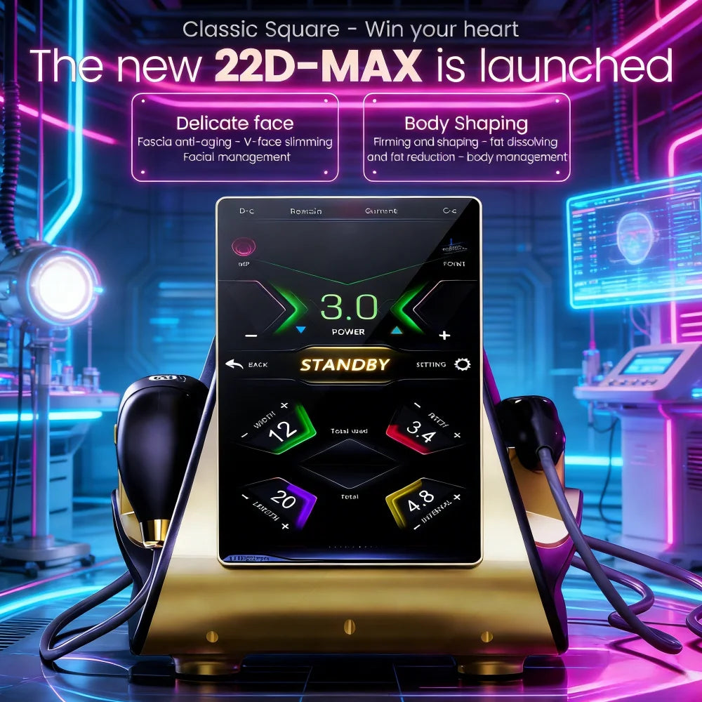 Professional 22D MAX 2 in 1 Portable Facial Lifting, Firming, Anti-Aging Beauty Device, 3D Sculpting Machine