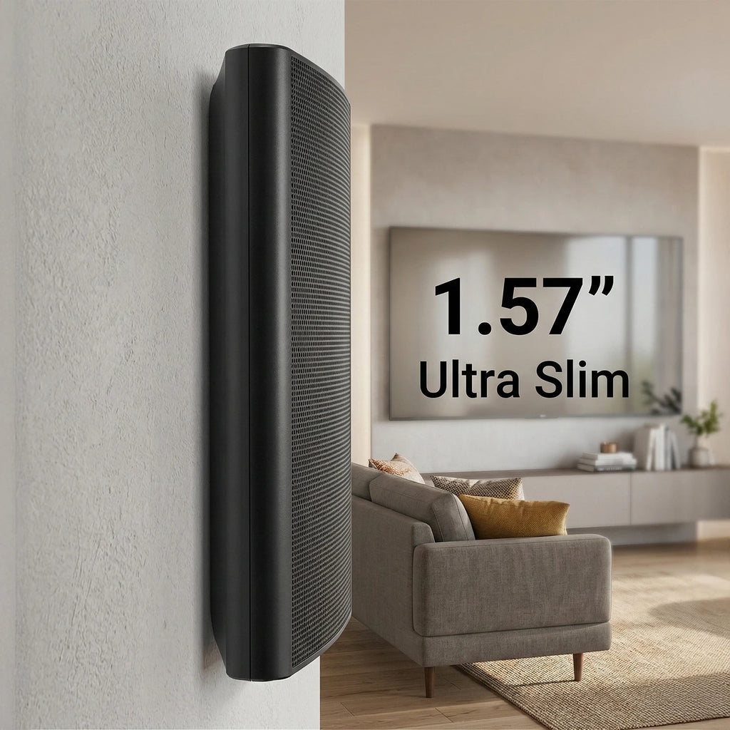 STUDIOFINIX Ultra Slim 5.25 Inch 240W 8 Ohm Passive Wall Mount Speakers Home Theater Indoor for Living Room Bedroom Black (Pair)
