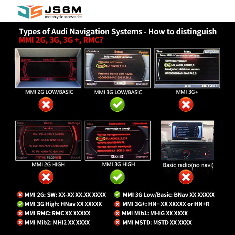 JSBM Bluetooth For Car Wireless bluetooth Module AMI Music Aux Adapter  for Audi VW MMI 3G MDI VW Golf Jetta Passat models 2011