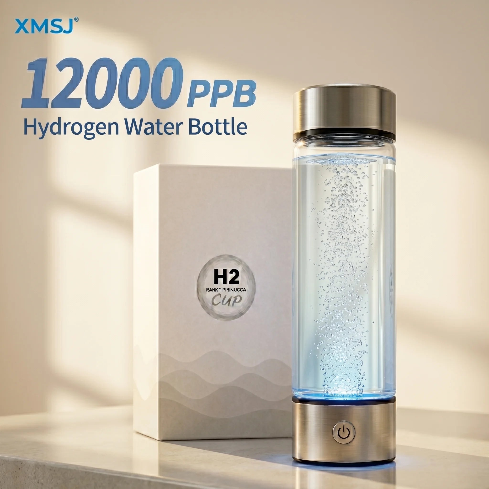 12000PPB Hydrogen Water Bottle Generator SPE PEM Portable USB Rechargeable Hydrogen Water Maker Health Gift Box