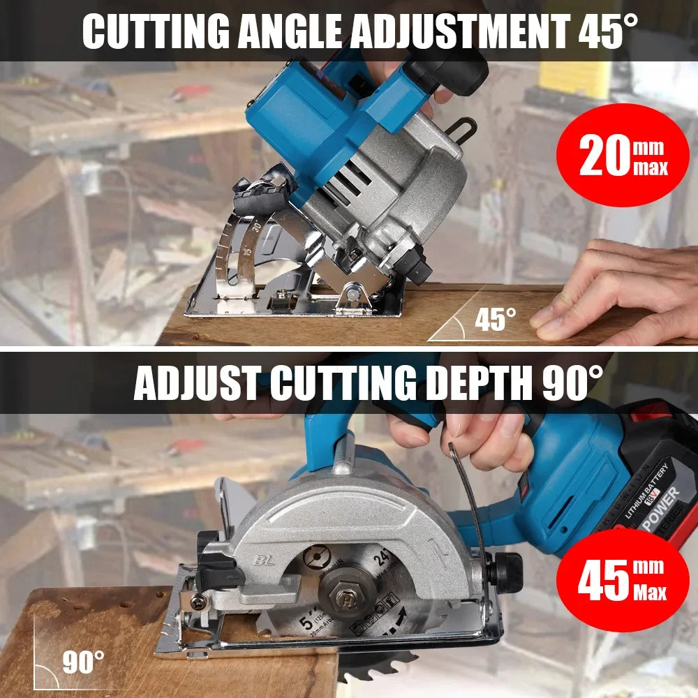 5Inch Brushless Cordless Circular Saw | Handheld Woodworking Cutting Tool For Makita 18V Battery
