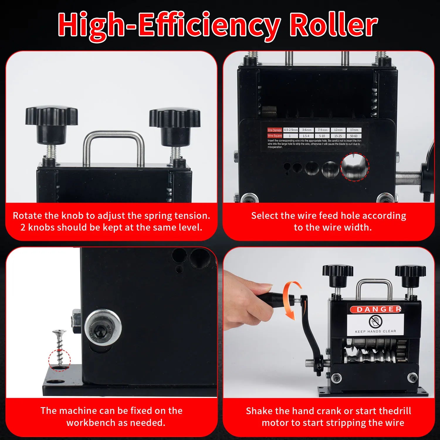 Wire Stripping Machine Manual&Drill Dual-Purpose 6 Channels 5 Blades Cable Stripper Tool for 3-17mm Scrap Copper Wire Recyclin