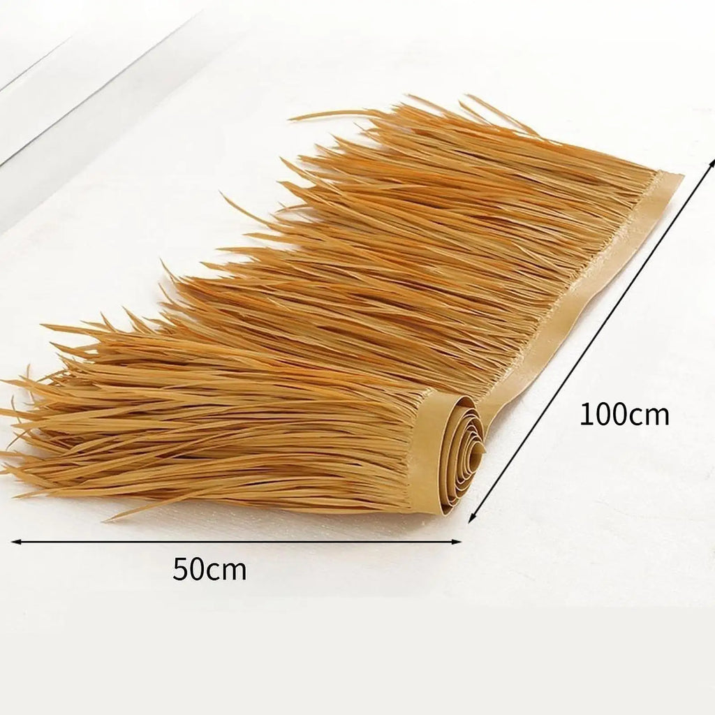 Grass Artificial Thatch Roofing for Outdoor Garden Patio Umbrella Cover 1mx50cm Straw Roof Thatch Simulation Panel Palm Thatch
