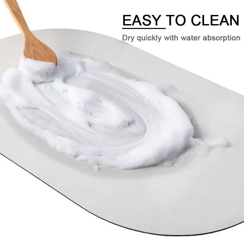 Super Absorbent Bathmat with Non-Slip Rubber Bottom Bath Mats Bathroom Bathtub Mat Simple Style Quick-Drying Floor Mats Foot Pad