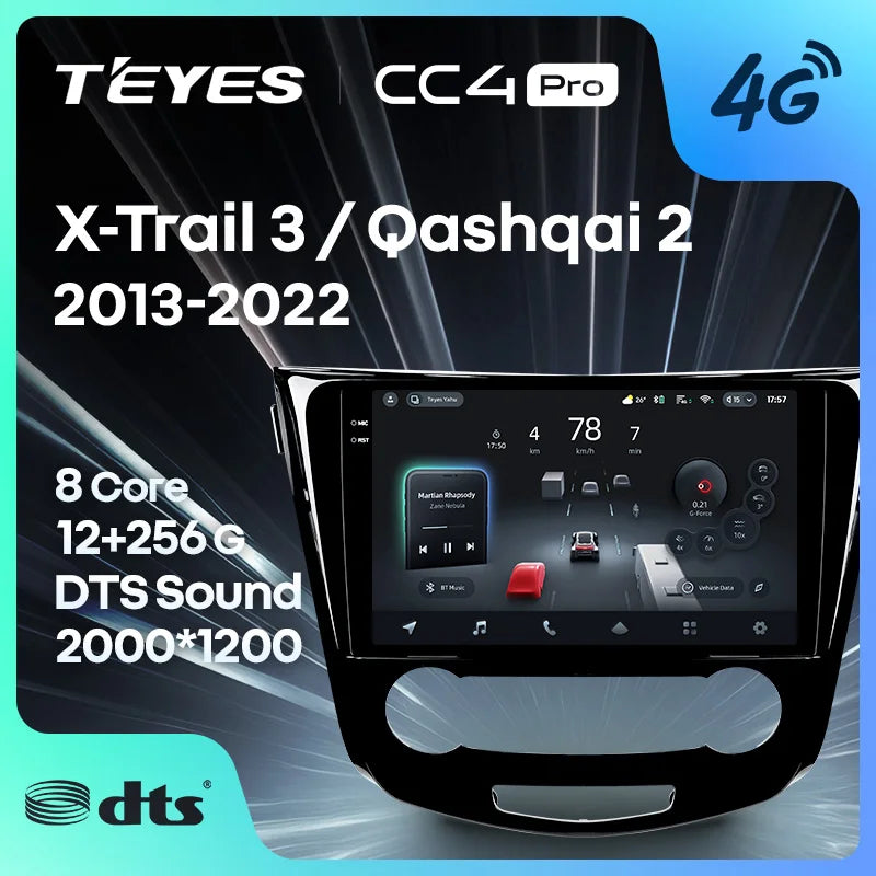 TEYES CC4 PRO pour Nissan X-Trail 3 T32 2013 - 2022 Qashqai 2 J11 CarPlay Android Auto 2DIN Autoradio Multimédia Stéréo
