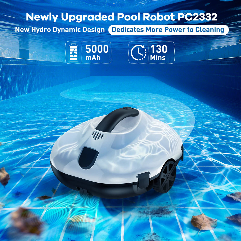 Blossom PC2322 Cordless Pool Robot Cleaner, 5000mAh Battery 120-130Min Runtime Smart Self-Parking Automatic Swimming Pool Vacuum