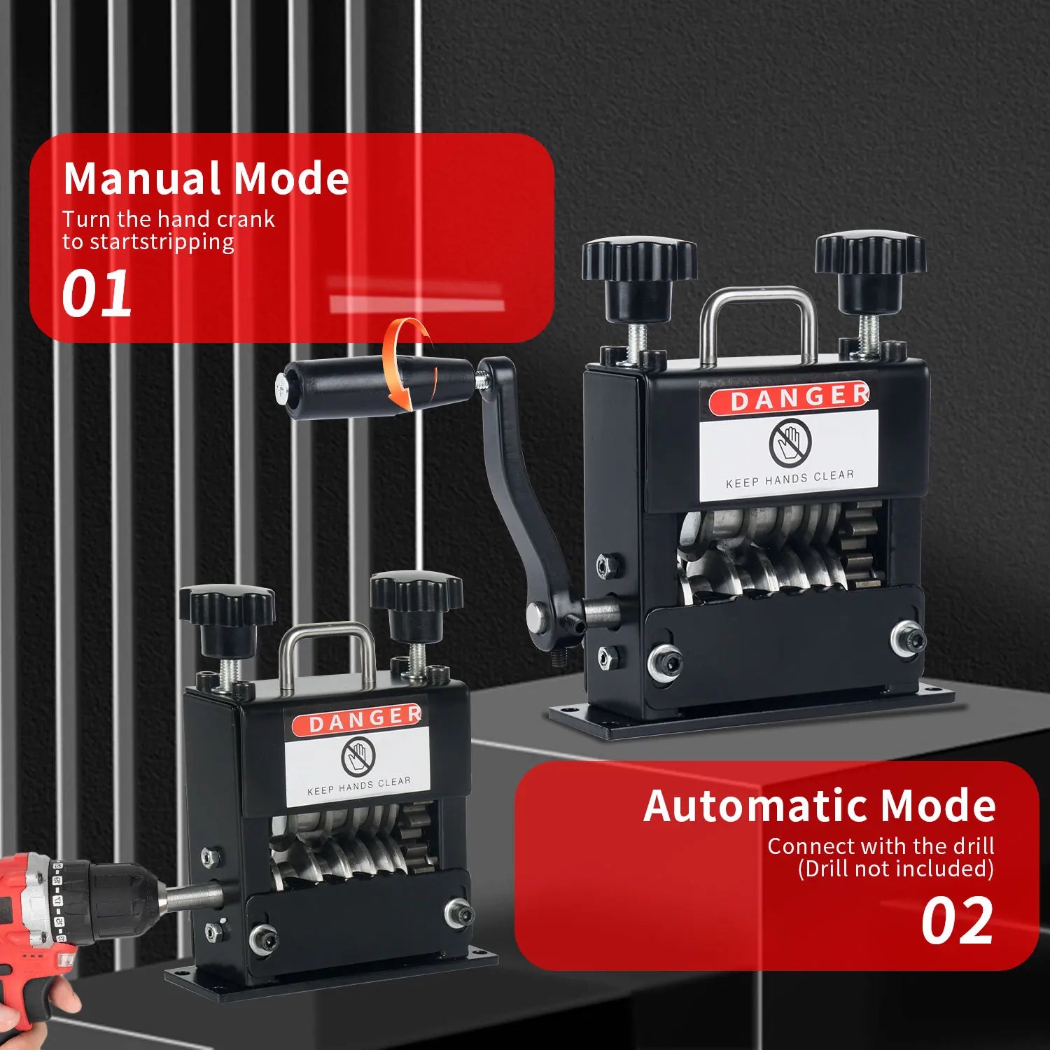 Wire Stripping Machine Manual&Drill Dual-Purpose 6 Channels 5 Blades Cable Stripper Tool for 3-17mm Scrap Copper Wire Recyclin