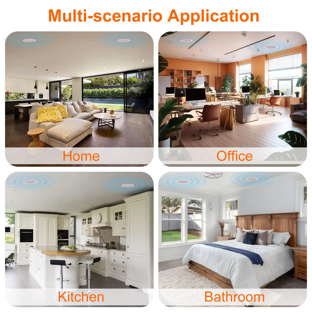 Herdio 8 Inch Ceiling Speakers 400 Watts Flush Mount Crisp Sound for Home Theater Living Room Office Covered Patio