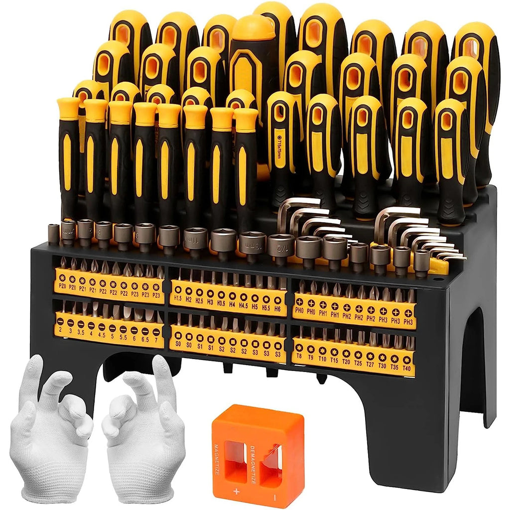 131Pcs Magnetic Screwdriver Set Repair Tool Precision Screwdriver Set Nut Driver And Bit Set Hex Wrench Kit With Storage Rack