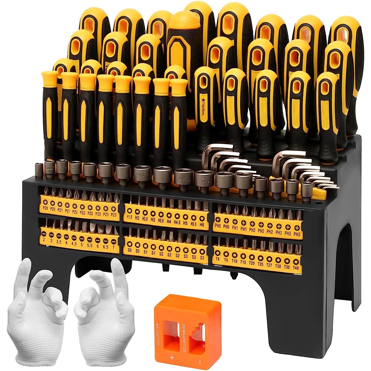 131Pcs Magnetic Screwdriver Set Repair Tool Precision Screwdriver Set Nut Driver And Bit Set Hex Wrench Kit With Storage Rack