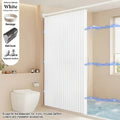 Magnetic Foldable Linen Bath Curtain Waterproof for Walk-In Shower - No Included Adjustable Rod