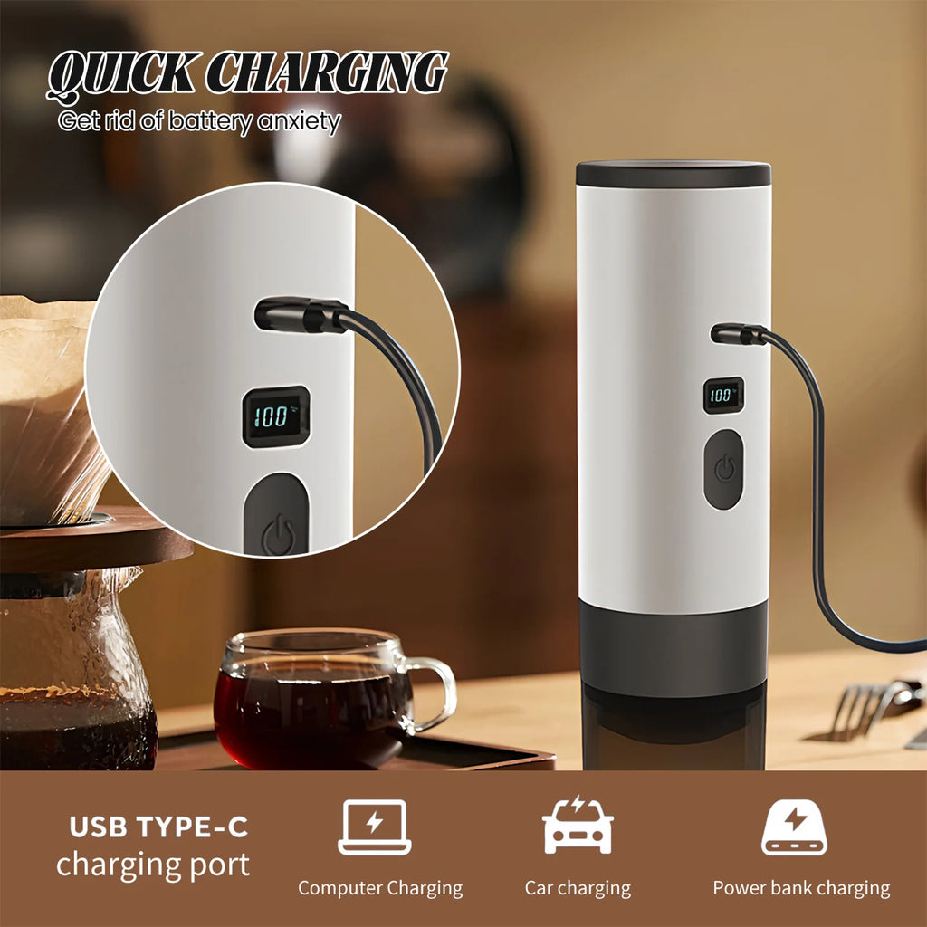 Cafetière électrique portable à capsules 3 en 1, machine à expresso sans fil, chauffe-eau à pompe, cafetière de voyage et de voiture
