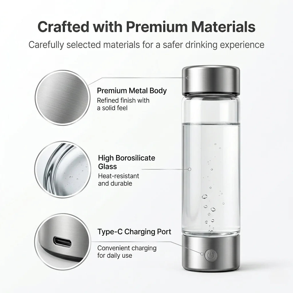 12000PPB SPE PEM Hydrogen Water Generator Bottle Portable Rechargeable Alkaline Ionizer Cup Health Drinkware for Home Travel
