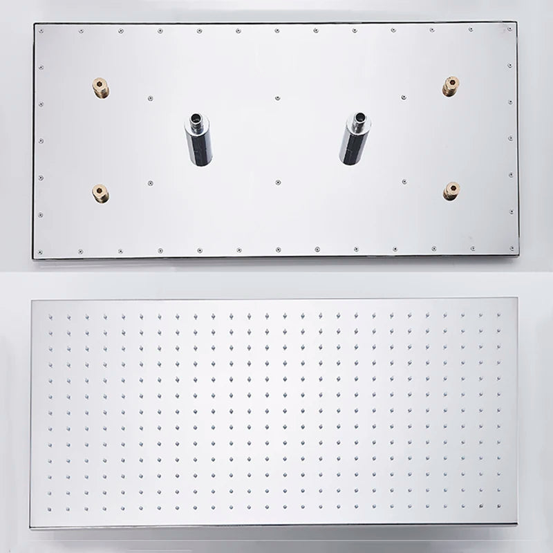 SHBSHAIMY Pommeau de Douche Chrome LED 40*80cm Grande Pluie Robinet de Pluie Chromé Robinet de Salle de Bain Pulvérisateur Carré en Acier Inoxydable