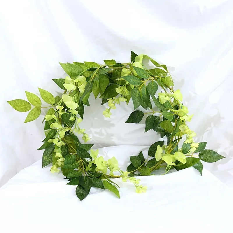 1pc 2m Rose Artificial Flower Garland White for Wedding Home Decoration Spring Autumn Garden Arch Decor DIY Fake Flowers Vine