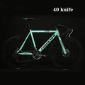 Road Bike 48cm Carbon Steel Muscle Frame 40 Knife Wheel Road Bicycle 21 Speed Double Disc Brake Racing Bike Adult Variable Speed