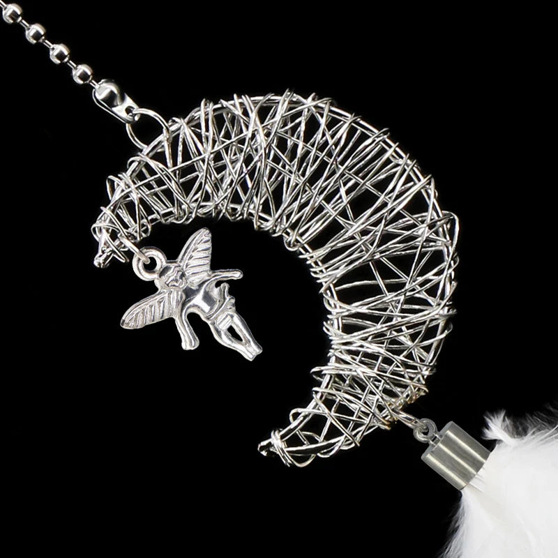 KAWOO Hollow Star Moon Feather Car Pendant Ornaments Hand-Wound Car Pendant Home Fashion Interior Decoration Accessories