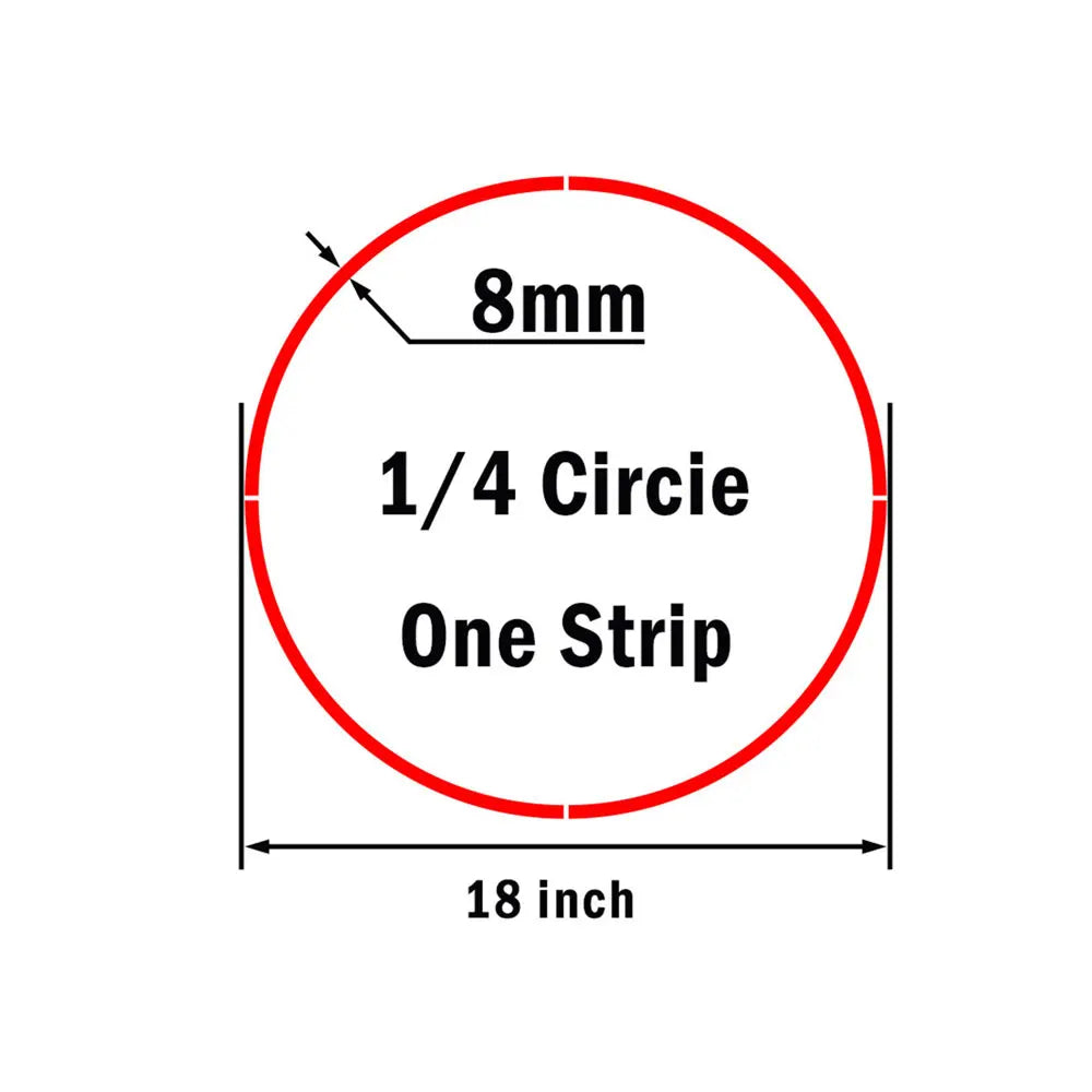 16Pc Motorcycle Bike Car Tire Reflective Stickers Cool Styling Tyre Rim Trim Decal Strip Tape Red Blue Waterproof Exterior Parts
