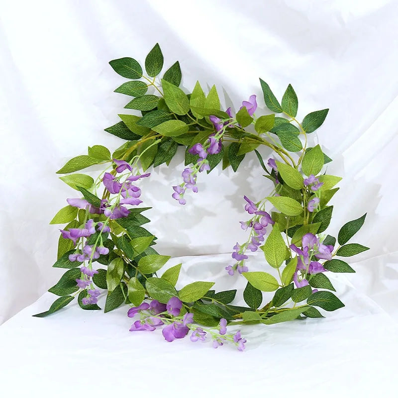 1pc 2m Rose Artificial Flower Garland White for Wedding Home Decoration Spring Autumn Garden Arch Decor DIY Fake Flowers Vine