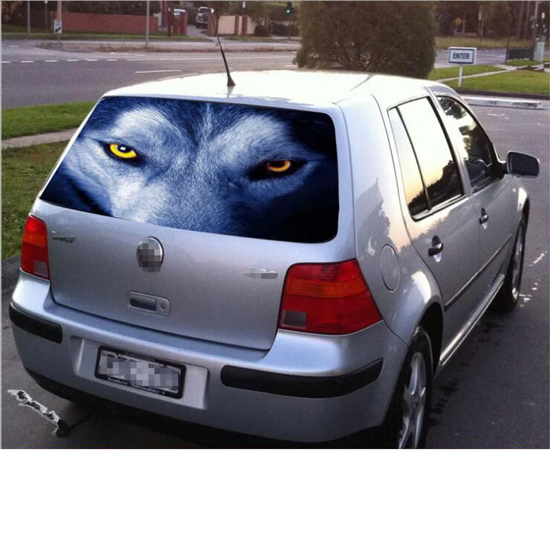 3D car rear windshield sticker waterproof single-sided 130*70cm scary rear window sticker funny devil devil sticker