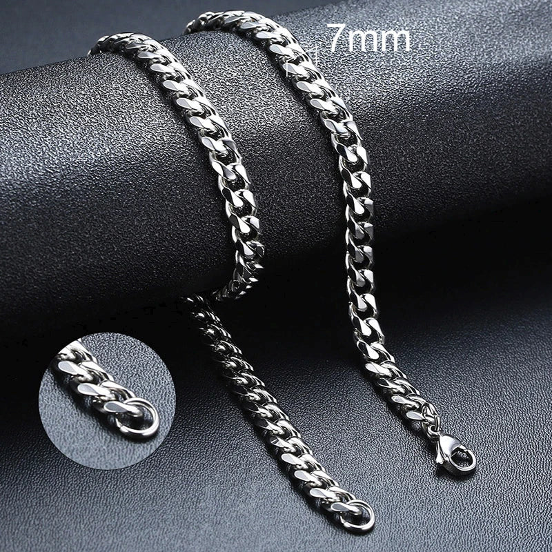 Vnox Cuban Chain Necklace for Men Women,Basic Punk Stainless Steel Curb Link Chain Chokers,Vintage Gold Color Solid Metal Collar