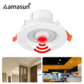 Projecteur encastré LED à capteur de mouvement PIR anti-scintillement, 85-265V, 5W, 10W, 15W, pour chambre, cuisine, intérieur