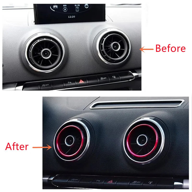 Car Air Center Console Outlet Trim Inner Ring Cover Styling For Audi A3 8V S3 2014-2019 Q2 2017 2018 2019 Interior Accessories