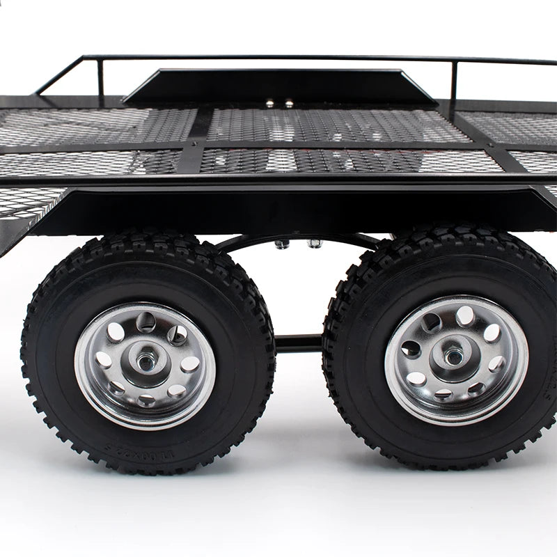 KYX Racing Heavy Duty Metal Trailer for 1/10 Rc Rock Crawler Truck Traxxas TRX4 Axial SCX10 SCX10 II 90046 90047 CC01 D90 D110