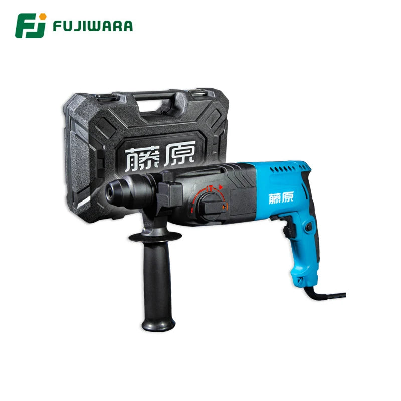 FUJIWARA Three-Functions Electric Hammer Pick Impact Drill 500-800W High Power Home Decoration Tools