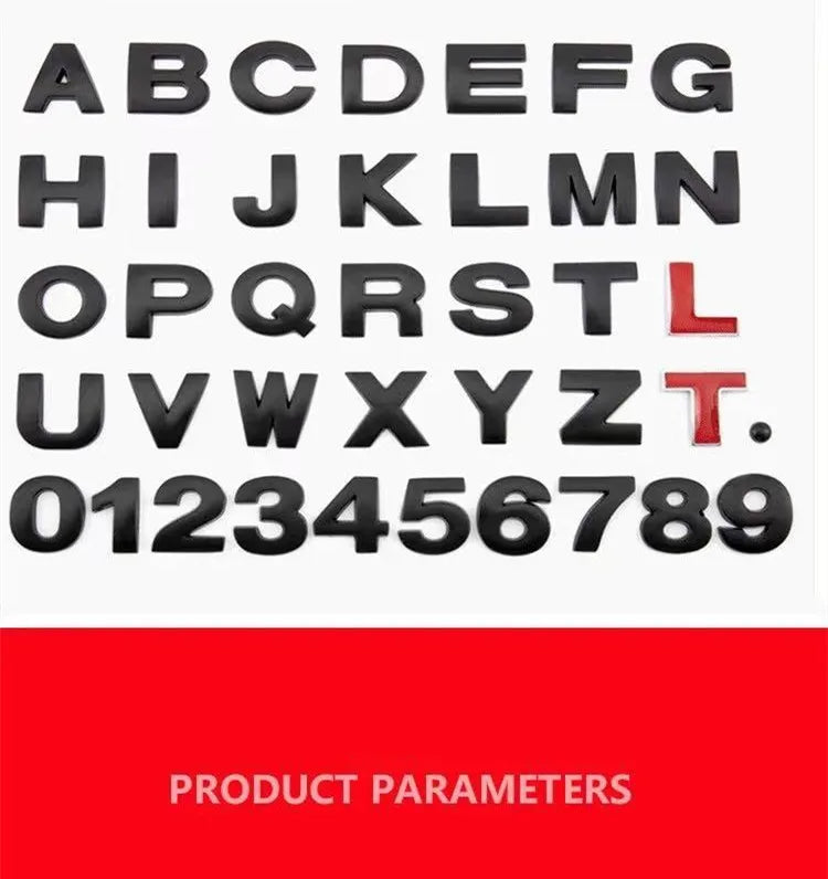 3D Metal 45mm 25mm Car Letters Alphabet Emblem Numbers Chrome Labeling Car Sticker Trunk Logo Letters Emblem For Hyundai Toyota