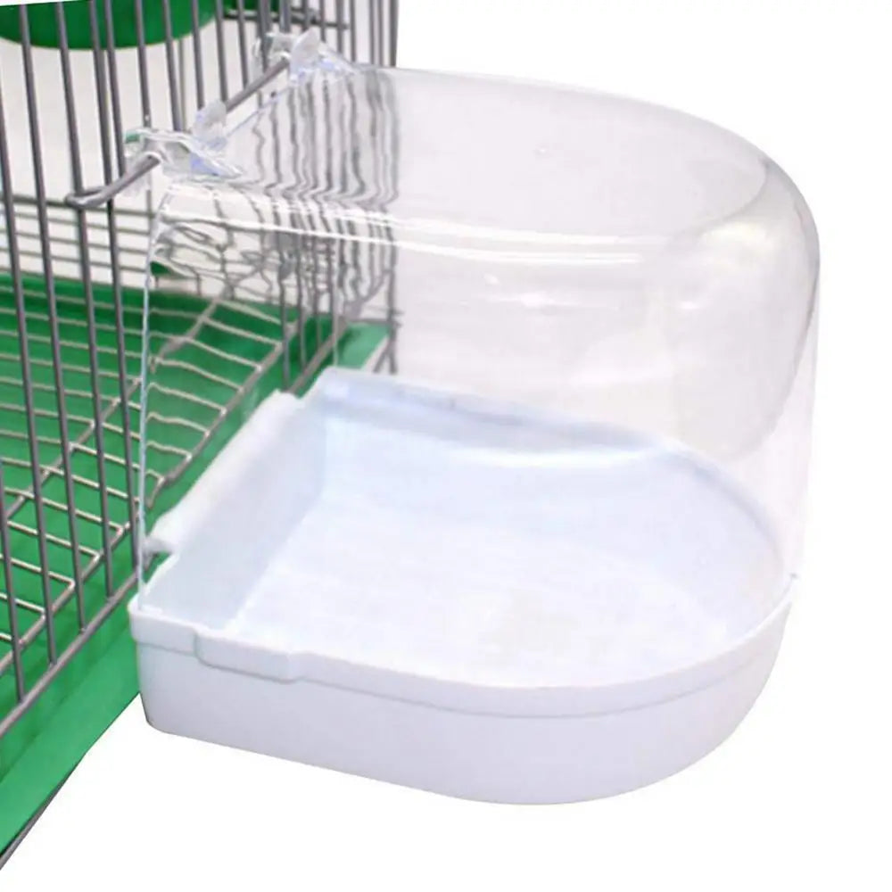 Bird Parrot Transparent Bathing Tub Bathtub Shower Box Hanging Cage Decor Small Animal Pet Bird Cleaning Tool