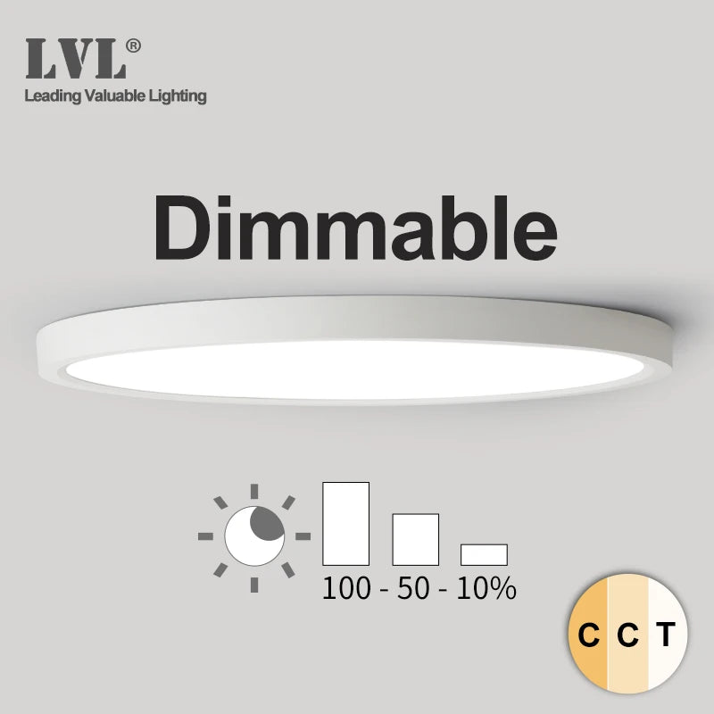 Plafonnier LED Dimmable 12W 18W 24W 32W 220V Avec 3 Couleurs Réglables Pour Chambre Salon Salle De Bain Lampe De Plafond Moderne