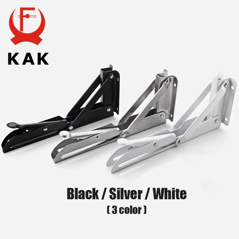 KAK 2pcs Équerre Pliable Robuste en Acier Inoxydable Support Mural Économiseur d'Espace pour Table de Travail, Camping-car, Voiture