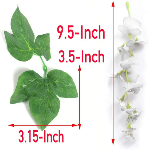 2m Artificial Flowers Silk Wisteria Garland Vine Rattan Silk Hanging Flower for Home Garden Outdoor Wedding Arch Floral Decor